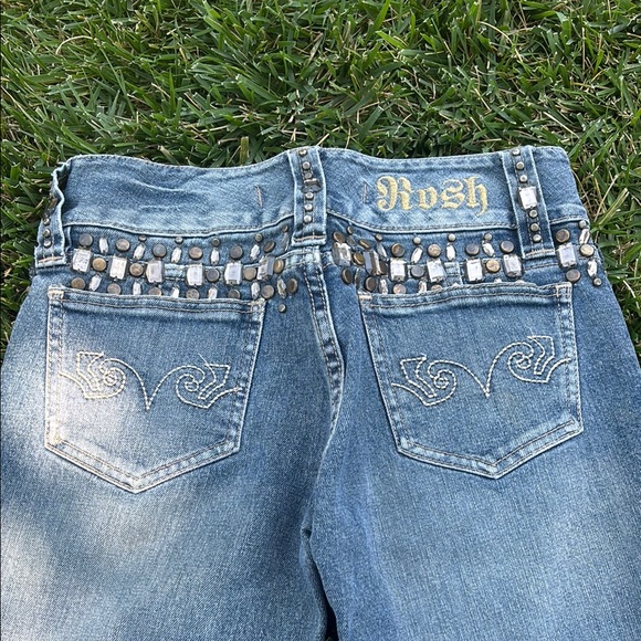 Vintage ROSH Women's Blue Jeans with Embellished Pockets - Picture 8 of 9